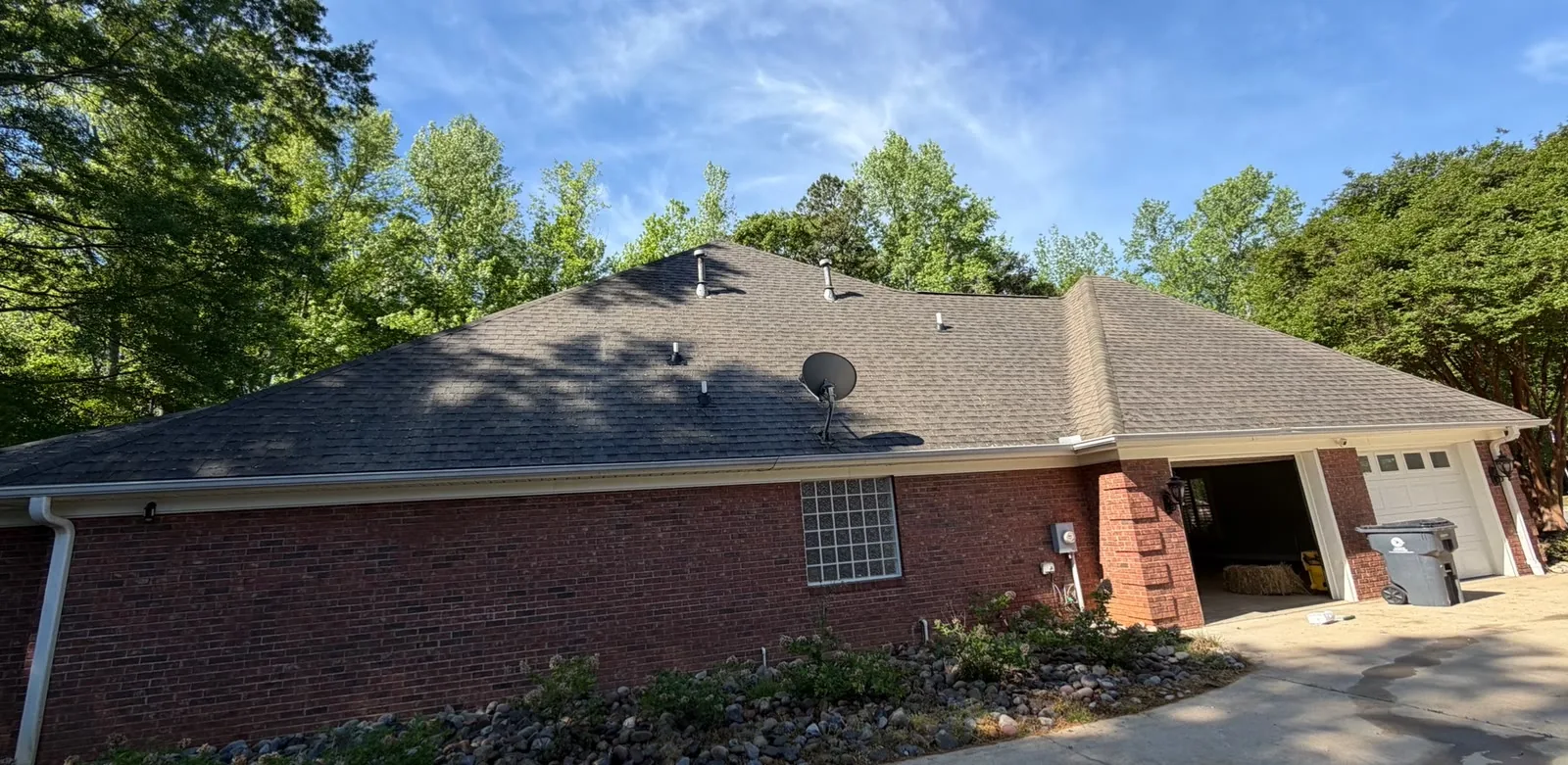 Roof after CK Pressure Washing soft-wash service